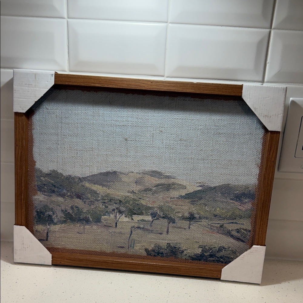 Hearth & Hand Framed Landscape Print in Tan, Green, Brown